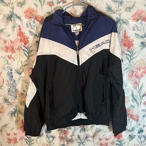 Vintage Head Black and Navy Jacket with White Accents